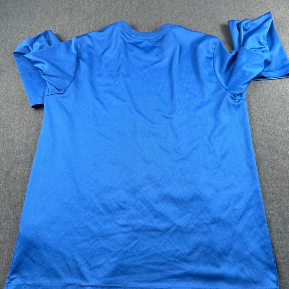 Athletic Works Boys Blue Soccer Graphic Long Slv Performance Tee L 10-12 Husky